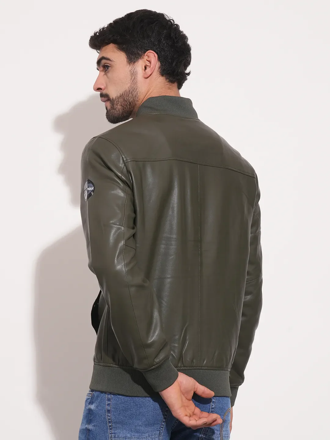 Green Regular Fit Long Sleeves Men's Jacket by Being Human Clothing - Image 3