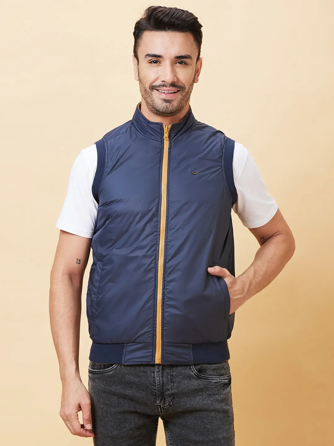 Mustard Regular Fit Men's Jacket by Being Human Clothing