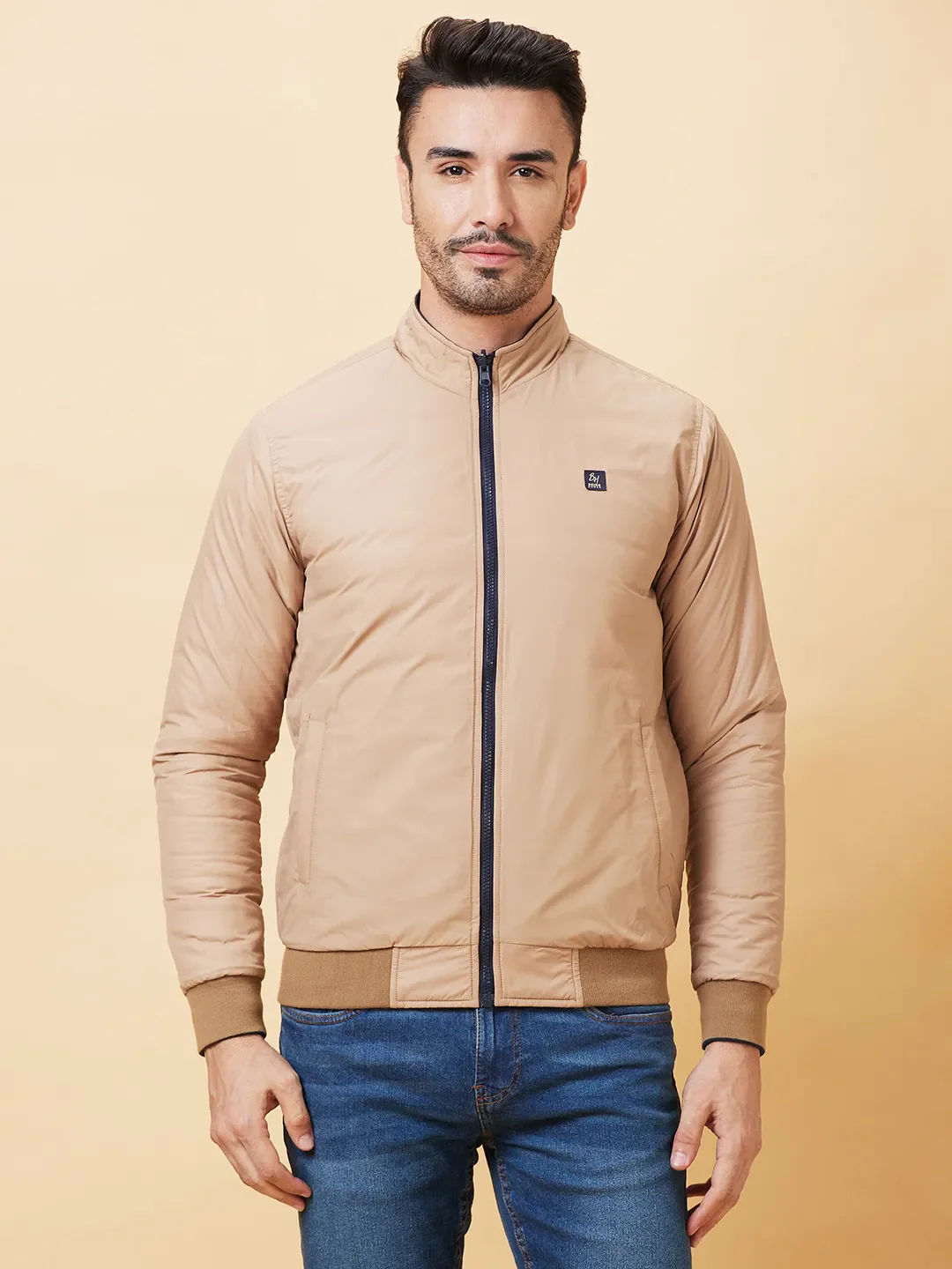 Navy Regular Fit Men's Jacket by Being Human Clothing