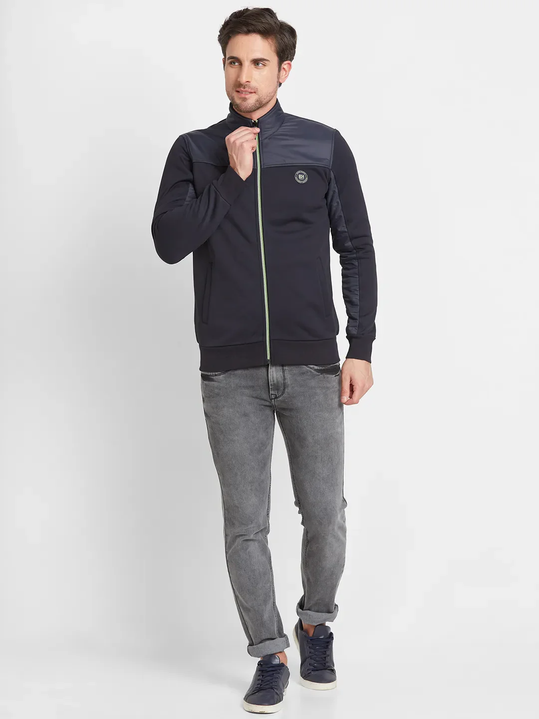 Blue Regular Fit Long Sleeves Men's Jacket by Being Human Clothing - Image 2