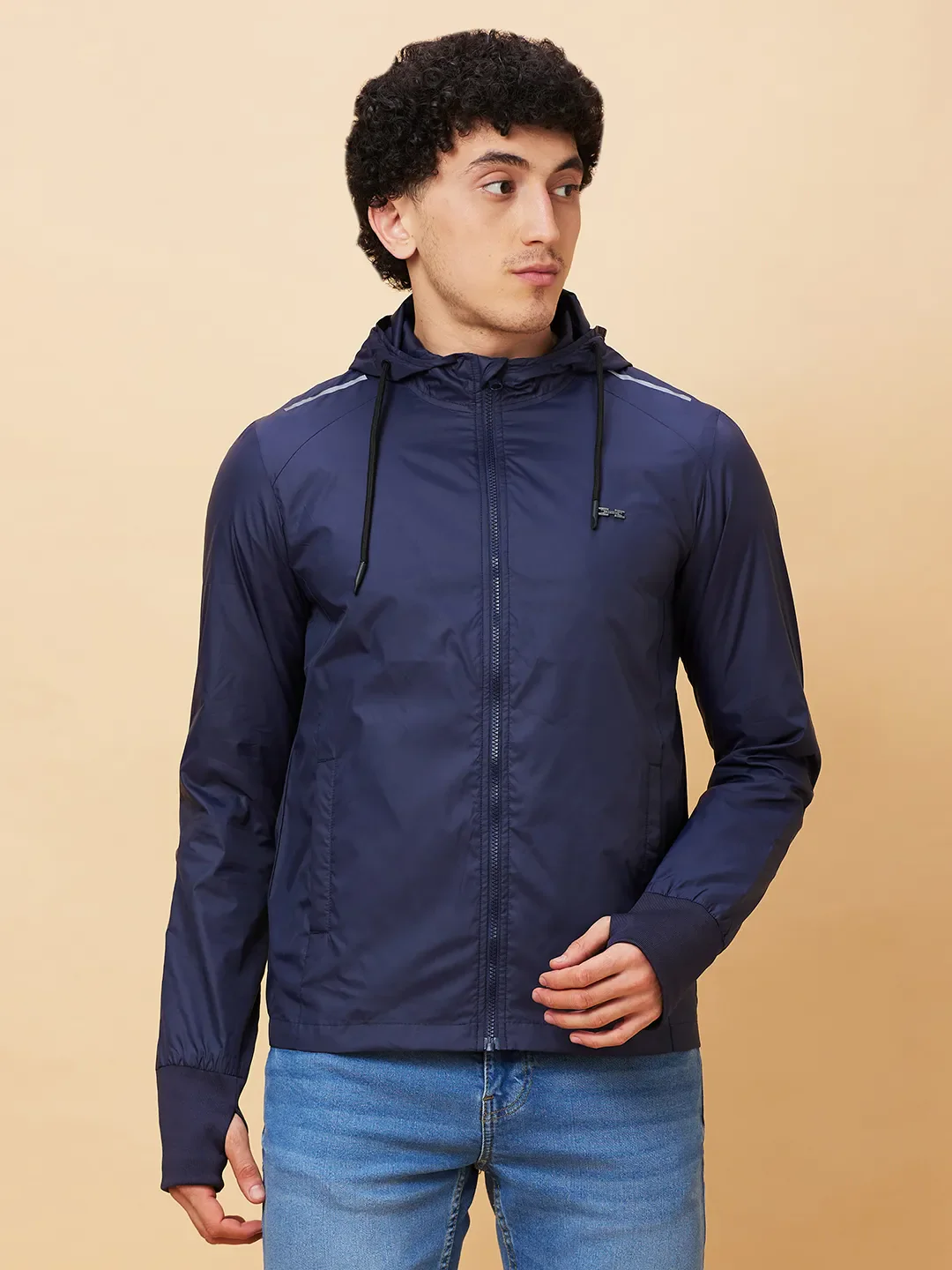 Blue Regular Fit Long Sleeves Men's Jacket by Being Human Clothing