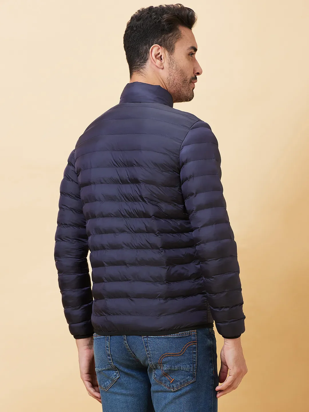 Blue Regular Fit Long Sleeves Men's Jacket by Being Human Clothing - Image 3