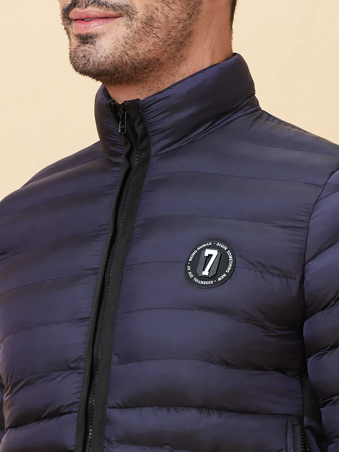 Blue Regular Fit Long Sleeves Men's Jacket by Being Human Clothing - Image 5