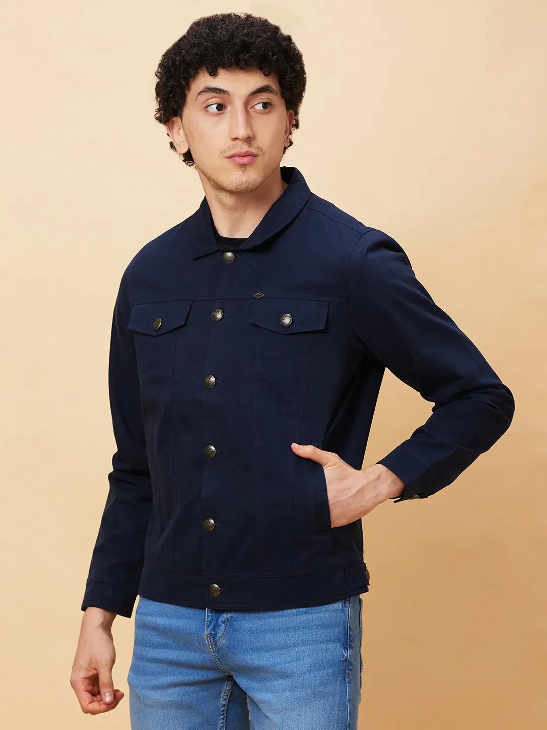 Blue Regular Fit Long Sleeves Men's Jacket by Being Human Clothing - Image 4