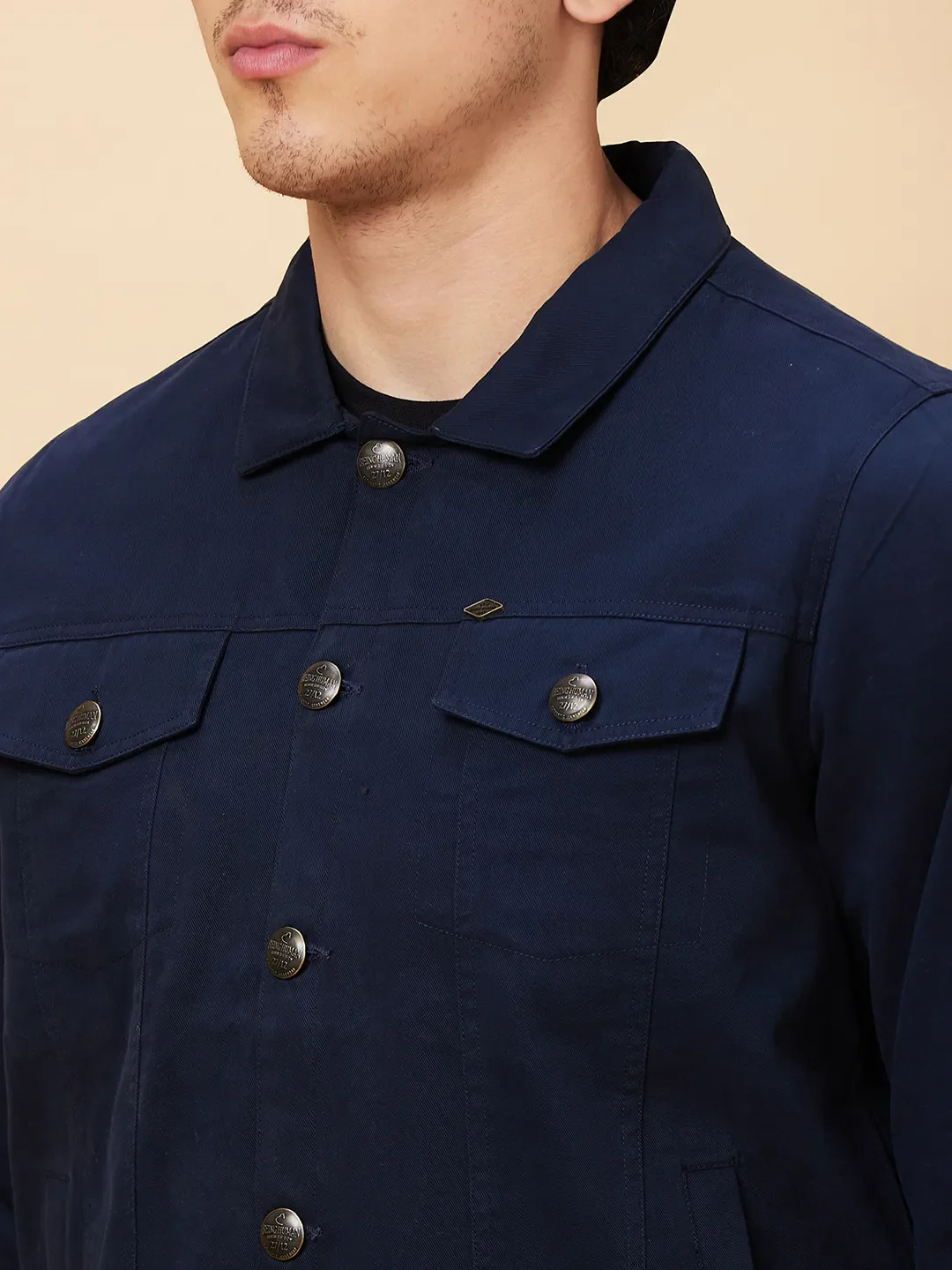 Blue Regular Fit Long Sleeves Men's Jacket by Being Human Clothing - Image 5
