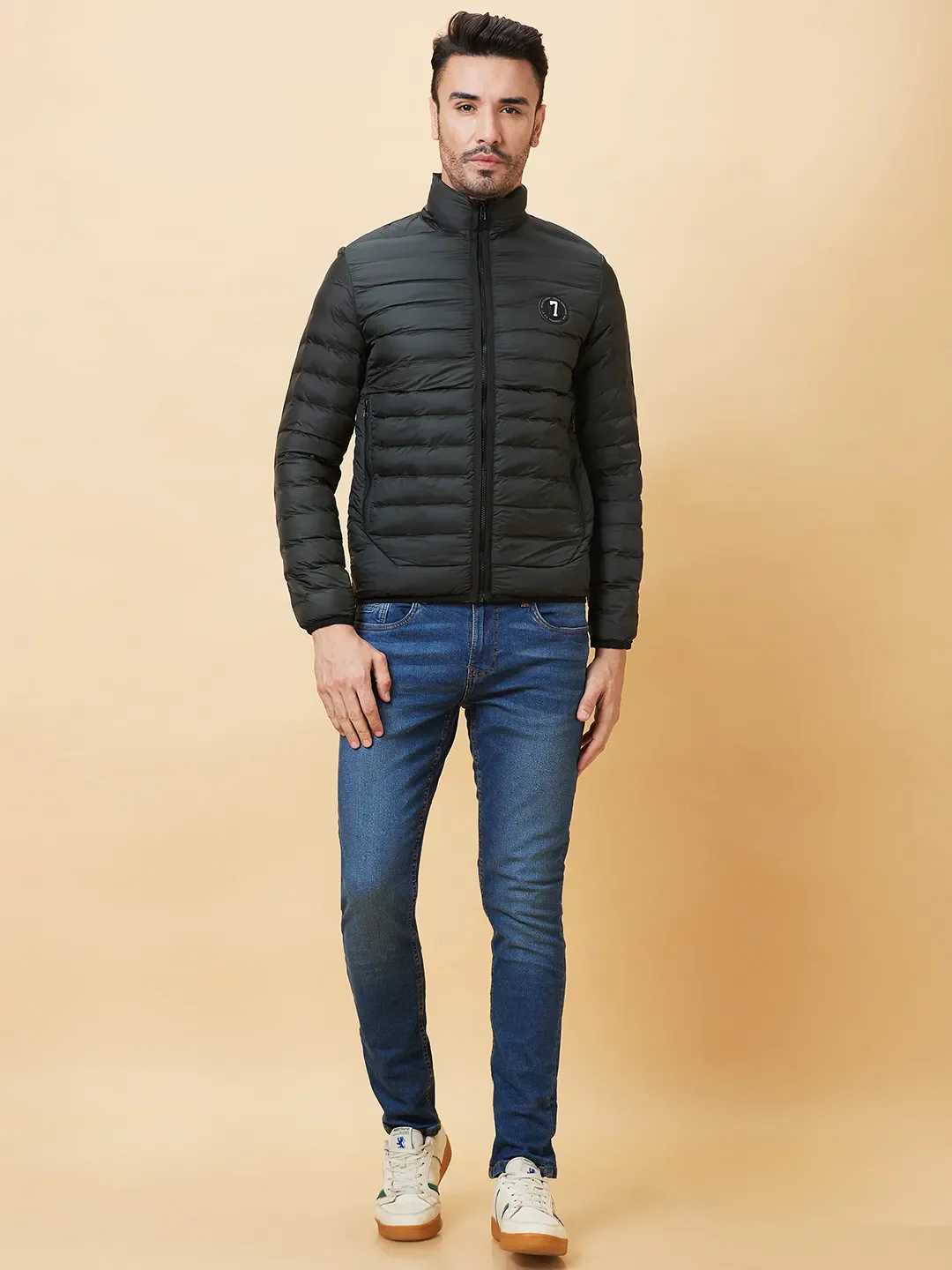 Olive Regular Fit Long Sleeves Men's Jacket by Being Human Clothing - Image 2