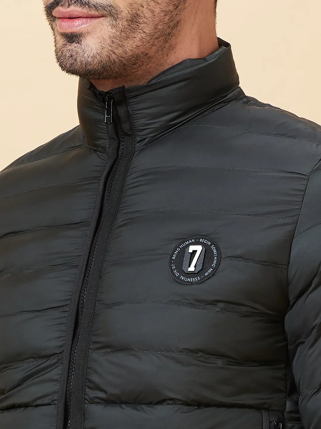 Olive Regular Fit Long Sleeves Men's Jacket by Being Human Clothing - Image 5