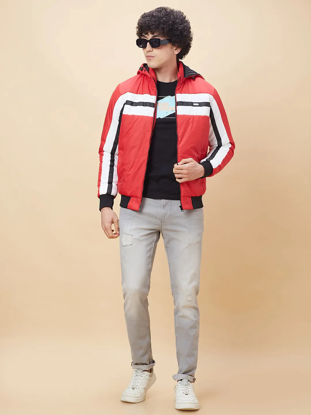 Red Regular Fit Men's Jacket by Being Human Clothing - Image 6