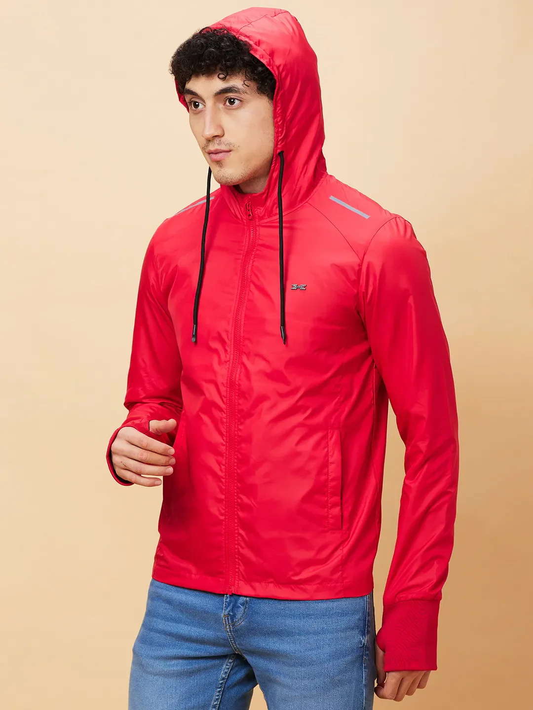 Red Regular Fit Long Sleeves Men's Jacket by Being Human Clothing - Image 4