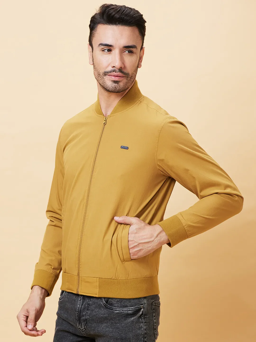 Brown Regular Fit Long Sleeves Men's Jacket by Being Human Clothing - Image 4