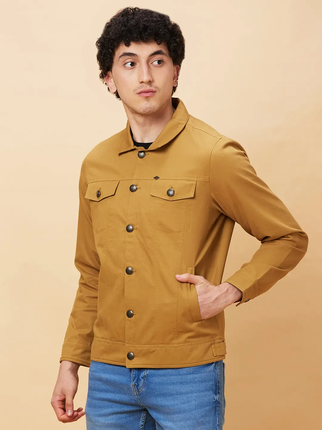 Brown Regular Fit Long Sleeves Men's Jacket by Being Human Clothing - Image 4