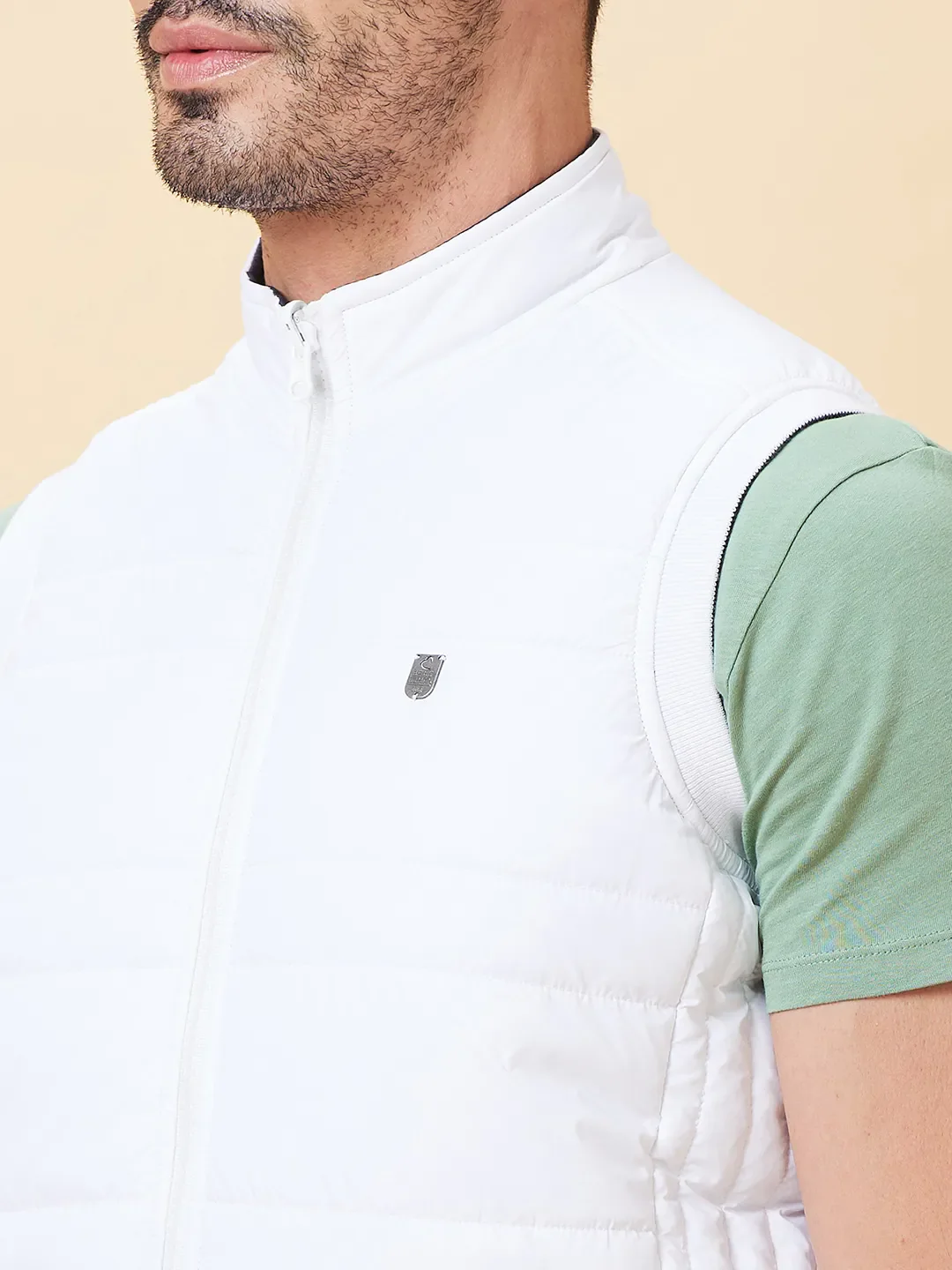 White Regular Fit Long Sleeves Men's Jacket by Being Human Clothing - Image 5