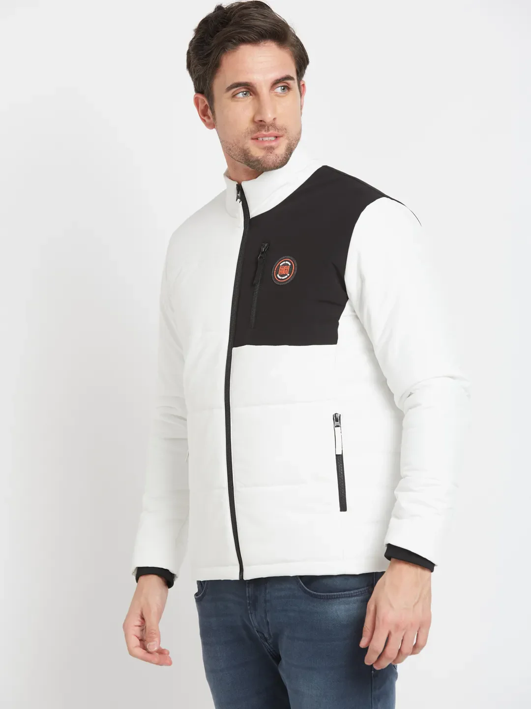 White Regular Fit Long Sleeves Men's Jacket by Being Human Clothing - Image 2