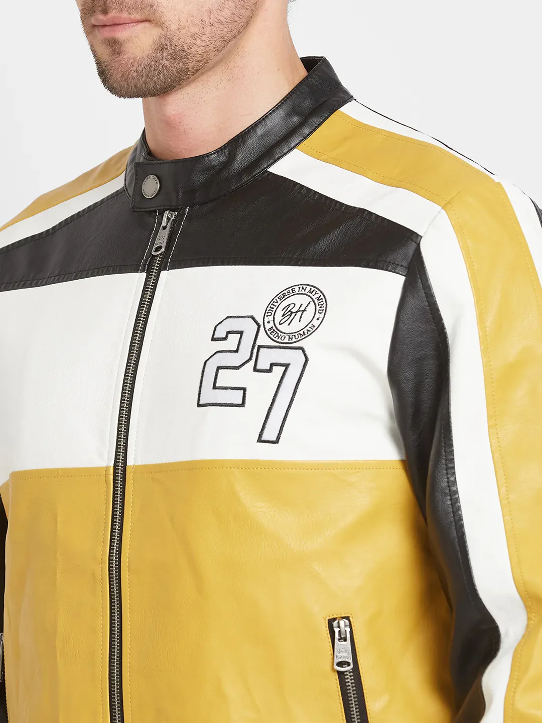 Yellow Regular Fit Long Sleeves Men's Jacket by Being Human Clothing - Image 5