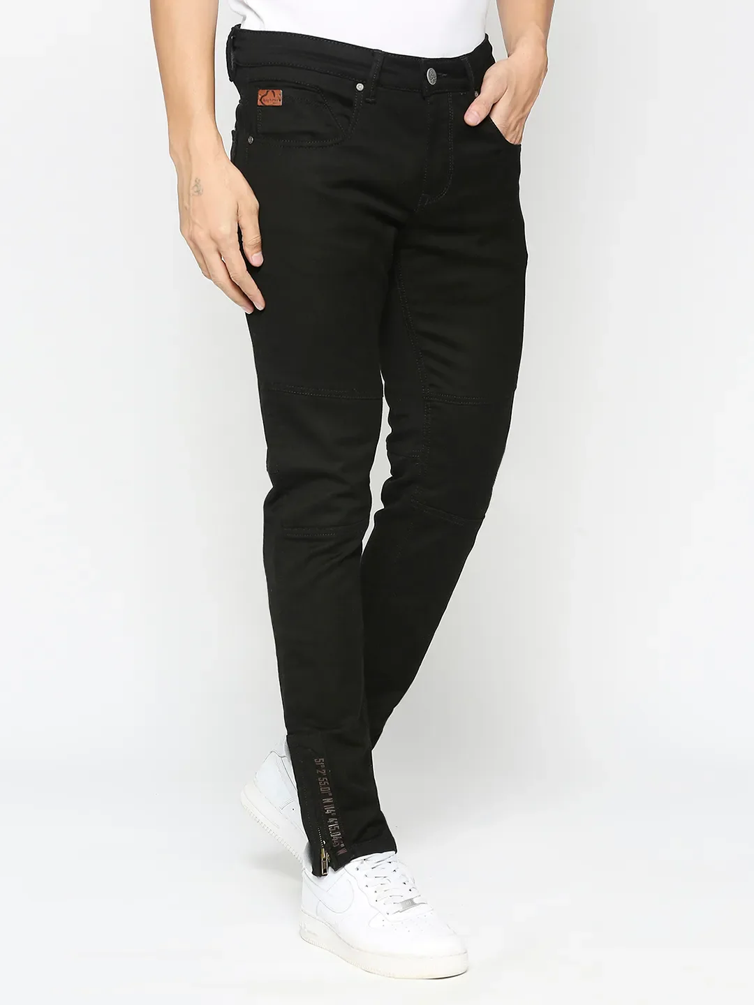 Black Jogger Fit Men's Denims by Being Human Clothing - Image 3