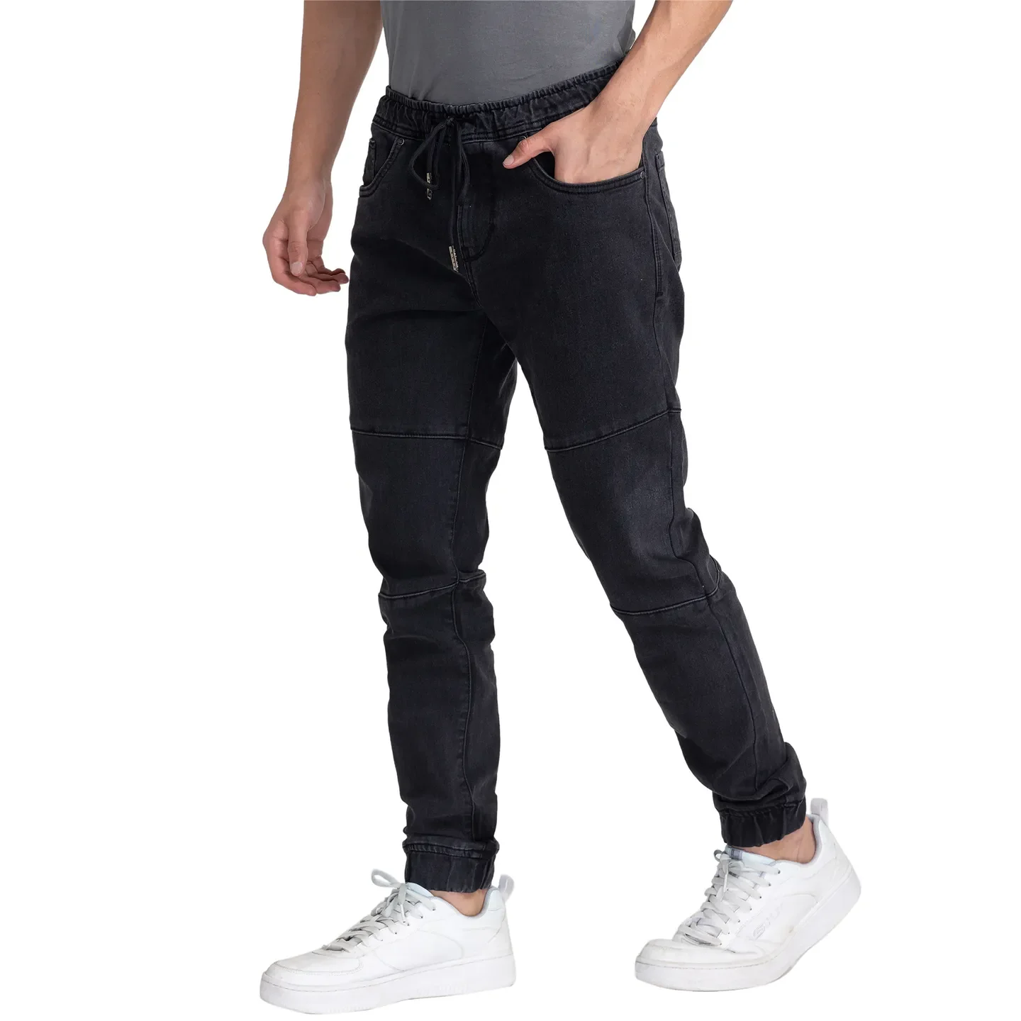 Black Jogger Fit Men's Denims by Being Human Clothing - Image 4