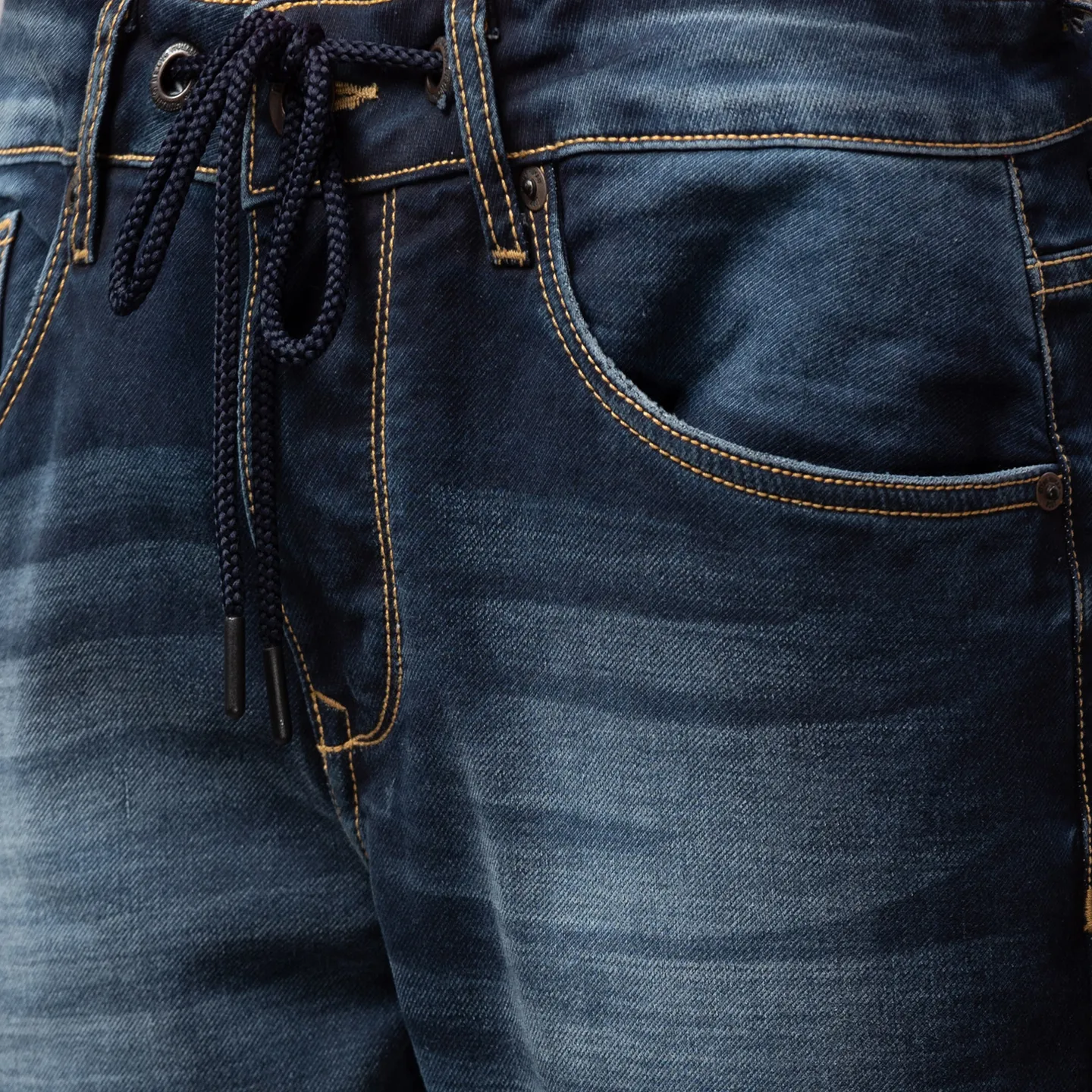 Dark Blue Jogger Fit Denims For Men By Being Human Clothing - Image 5
