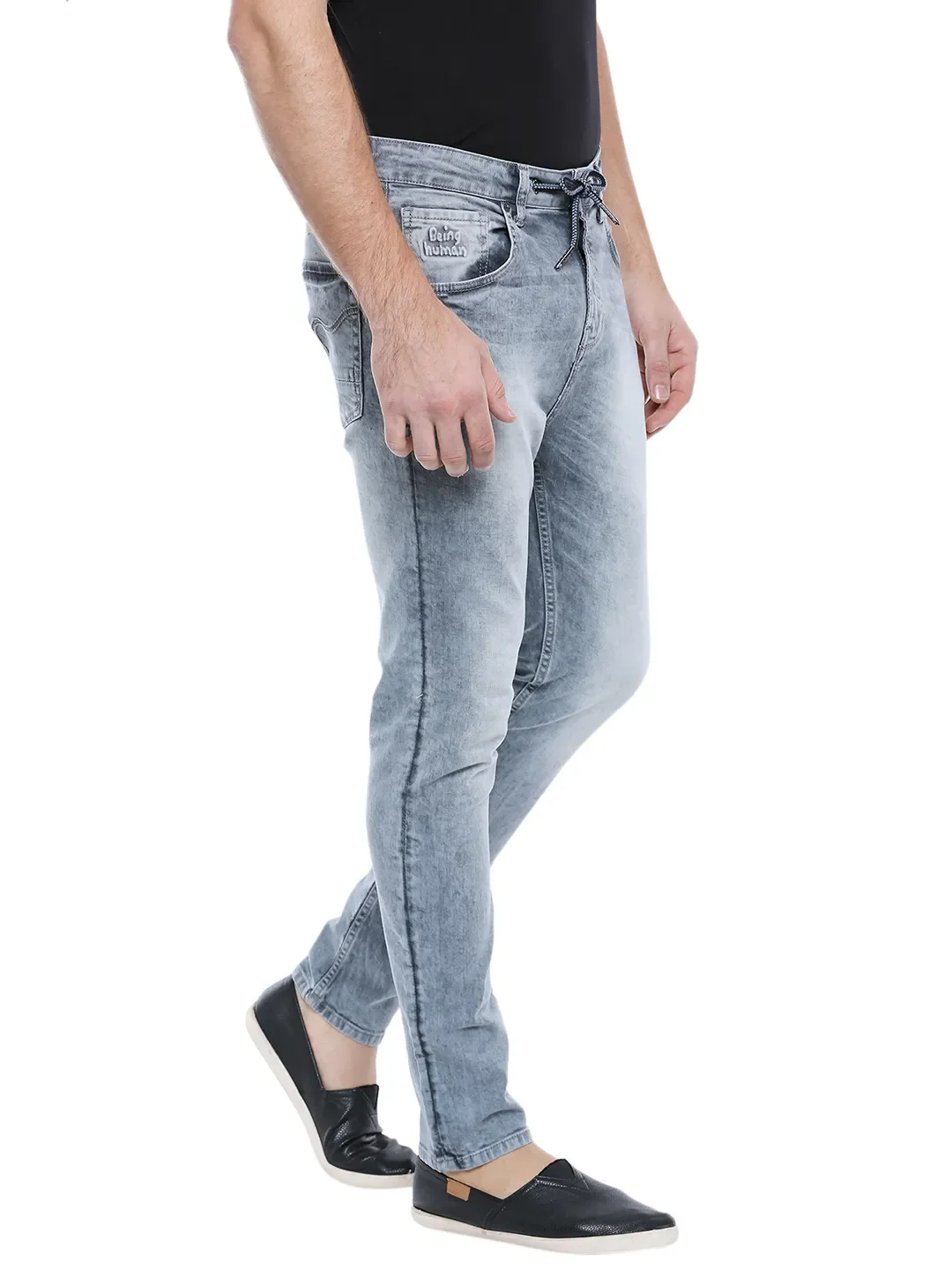 Grey Jogger Fit Men's Denims by Being Human Clothing - Image 3