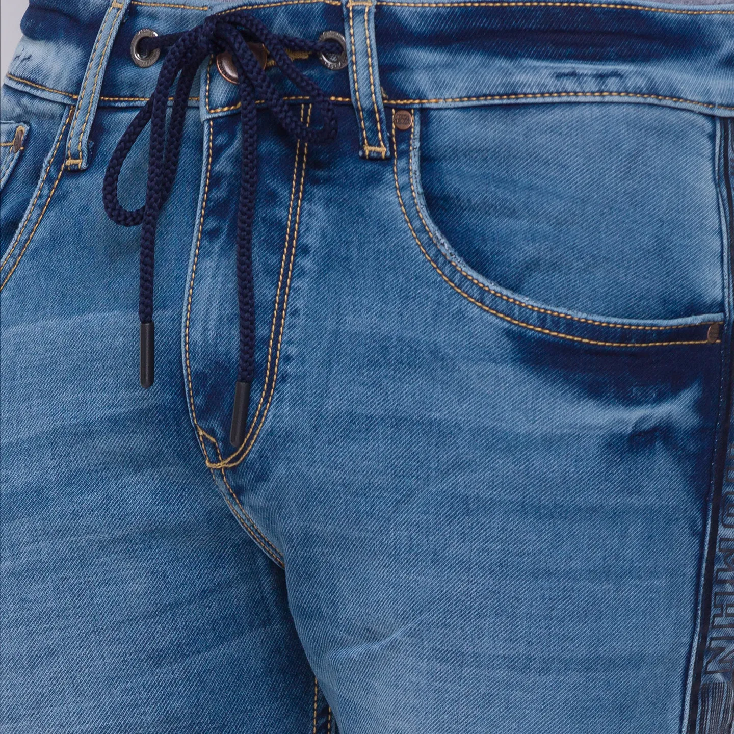Light Blue Jogger Fit Denims For Men By Being Human Clothing - Image 5