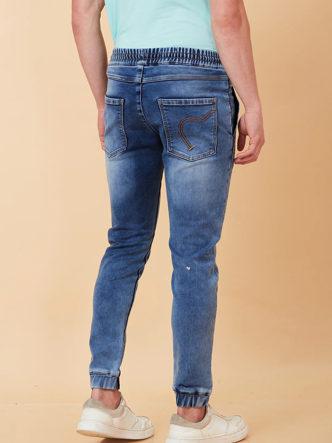 Light Blue Jogger Fit Denims For Men By Being Human Clothing - Image 3