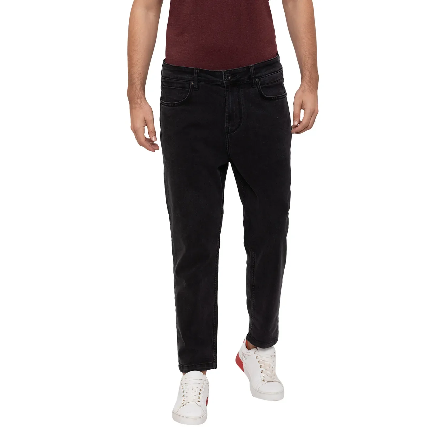 Black Cropped Fit  Men's Denims by Being Human Clothing