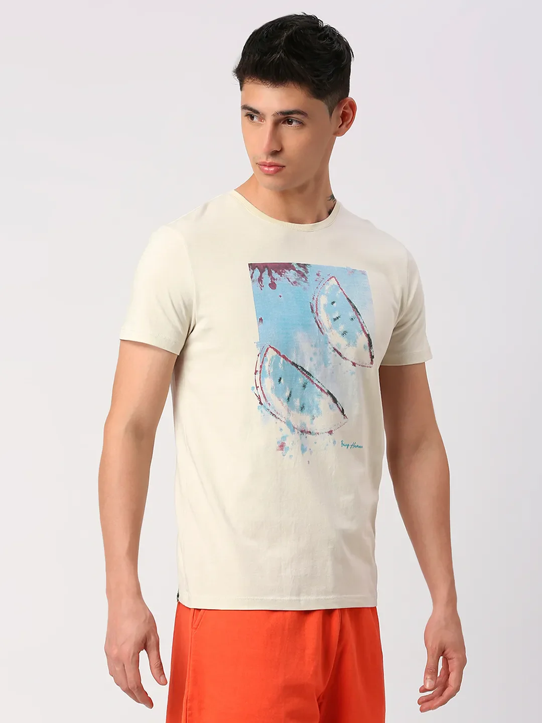 White Regular Fit Men's Short Sleeves T-Shirt by Being Human Clothing - Image 11