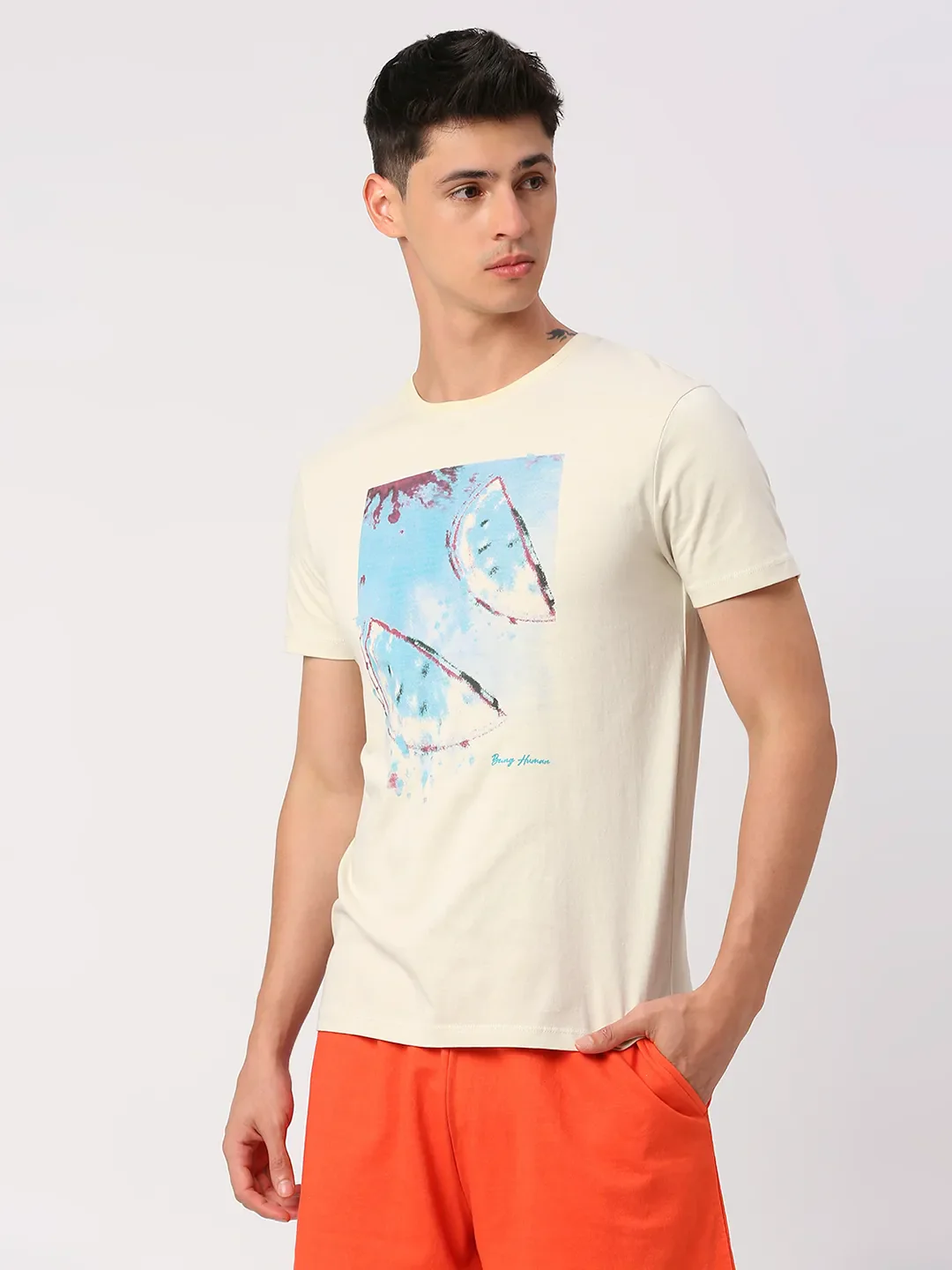 White Regular Fit Men's Short Sleeves T-Shirt by Being Human Clothing - Image 12