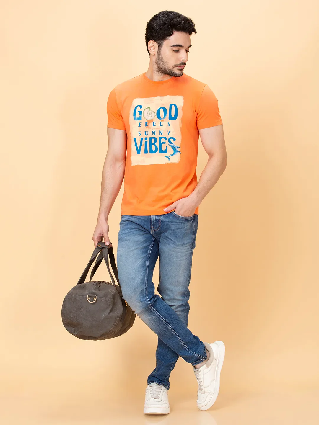 Coral Regular Fit Round Neck Men's T-Shirt by Being Human Clothing - Image 6