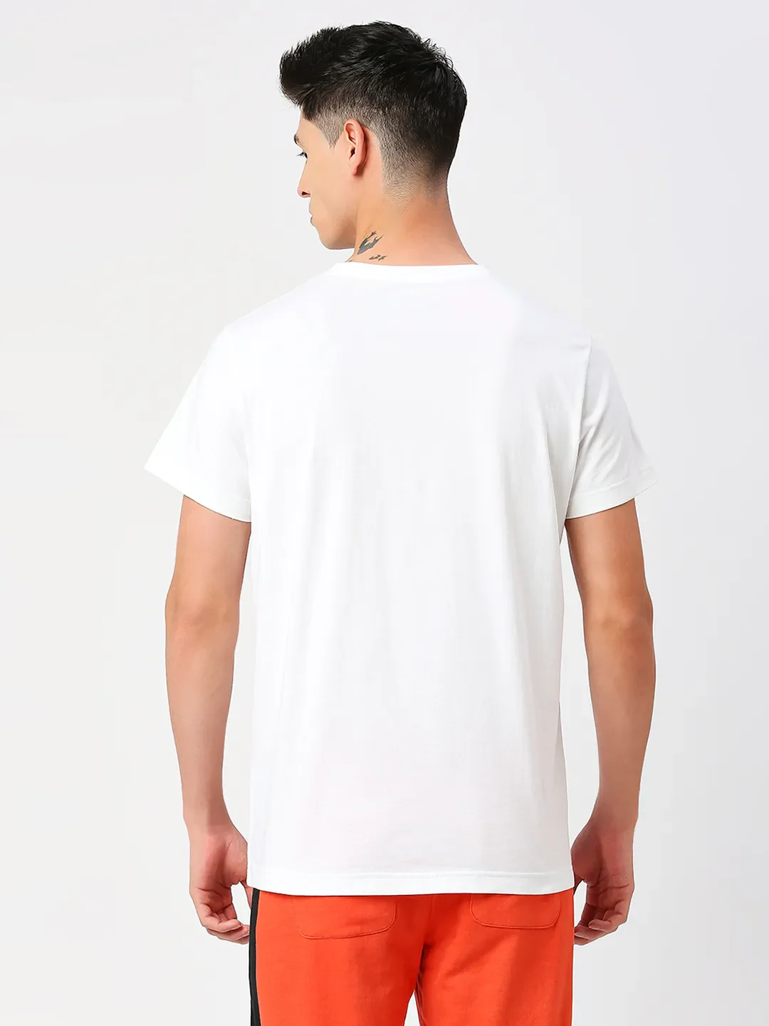 White Regular Fit Round Neck Men's T-Shirt by Being Human Clothing - Image 10