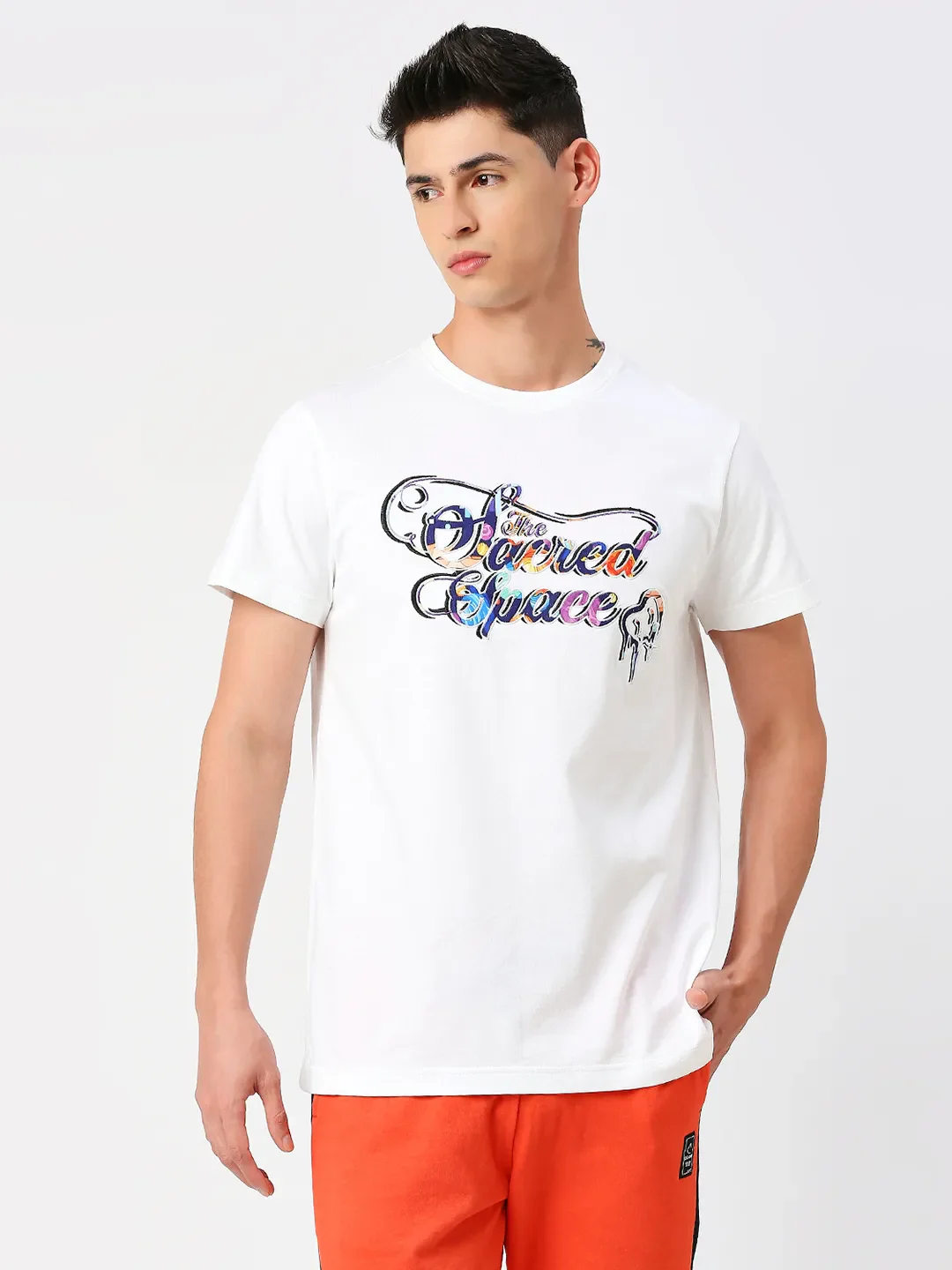 White Regular Fit Round Neck Men's T-Shirt by Being Human Clothing - Image 7