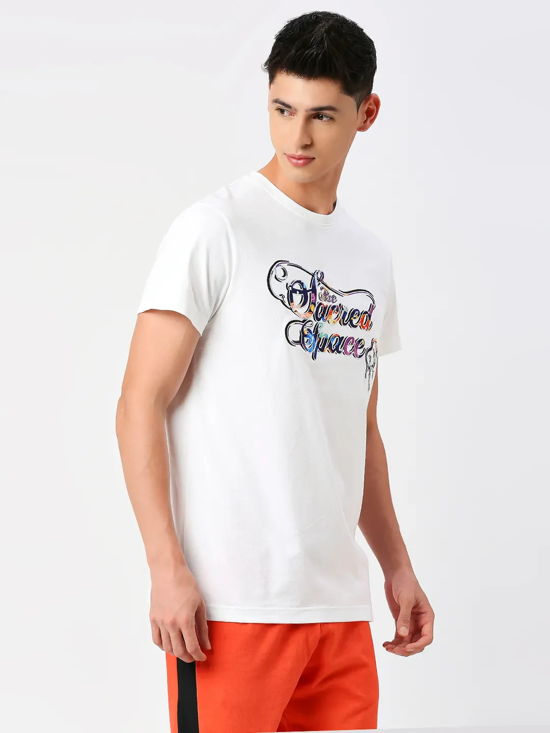 White Regular Fit Round Neck Men's T-Shirt by Being Human Clothing - Image 9