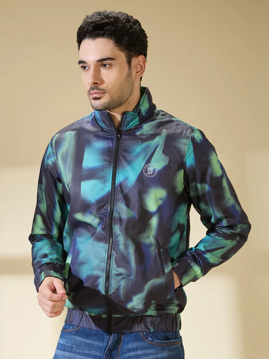 Black Regular Fit Men's Jacket by Being Human Clothing - Image 4