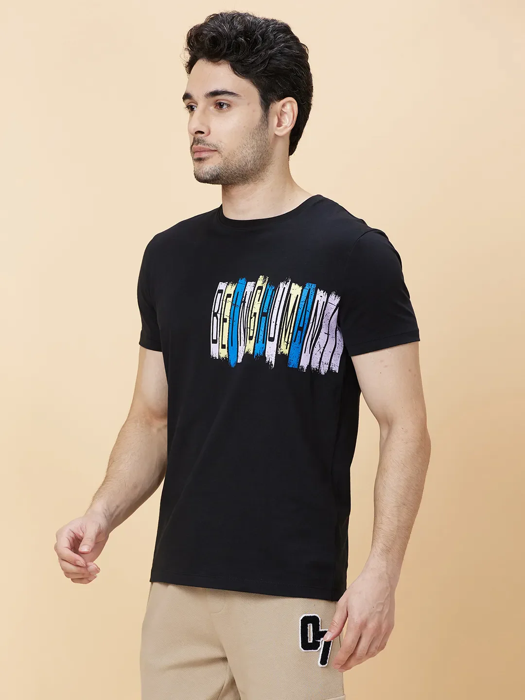 Black Beauty Regular Fit Round Neck Men's T-Shirt by Being Human Clothing - Image 4