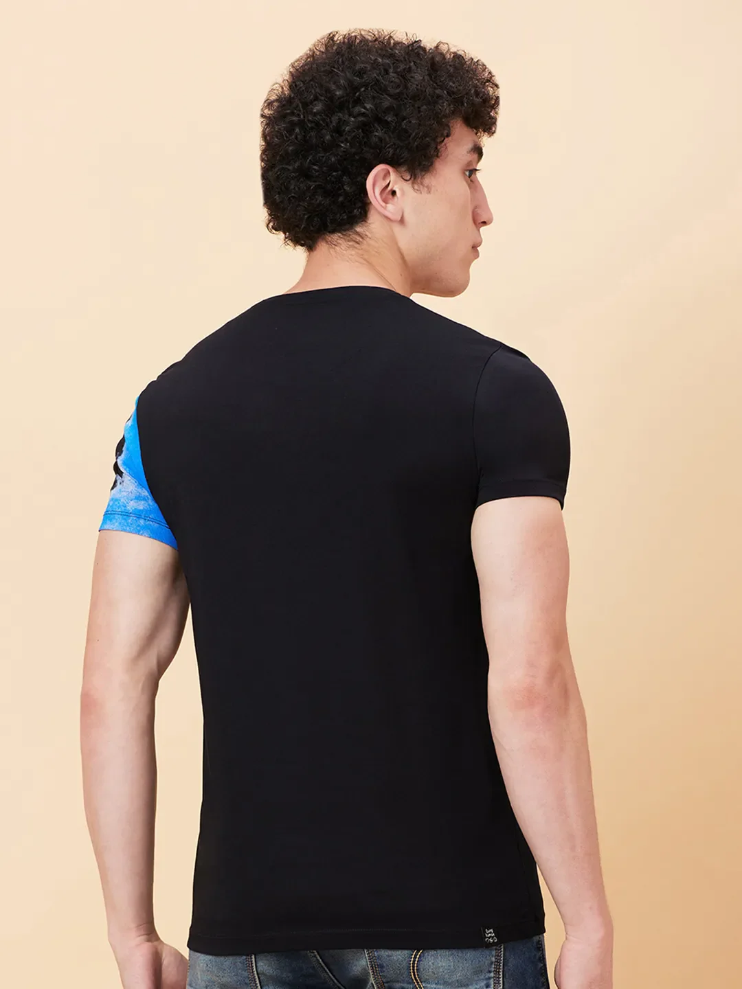Black Regular Fit Round Neck Men's T-Shirt by Being Human Clothing - Image 3