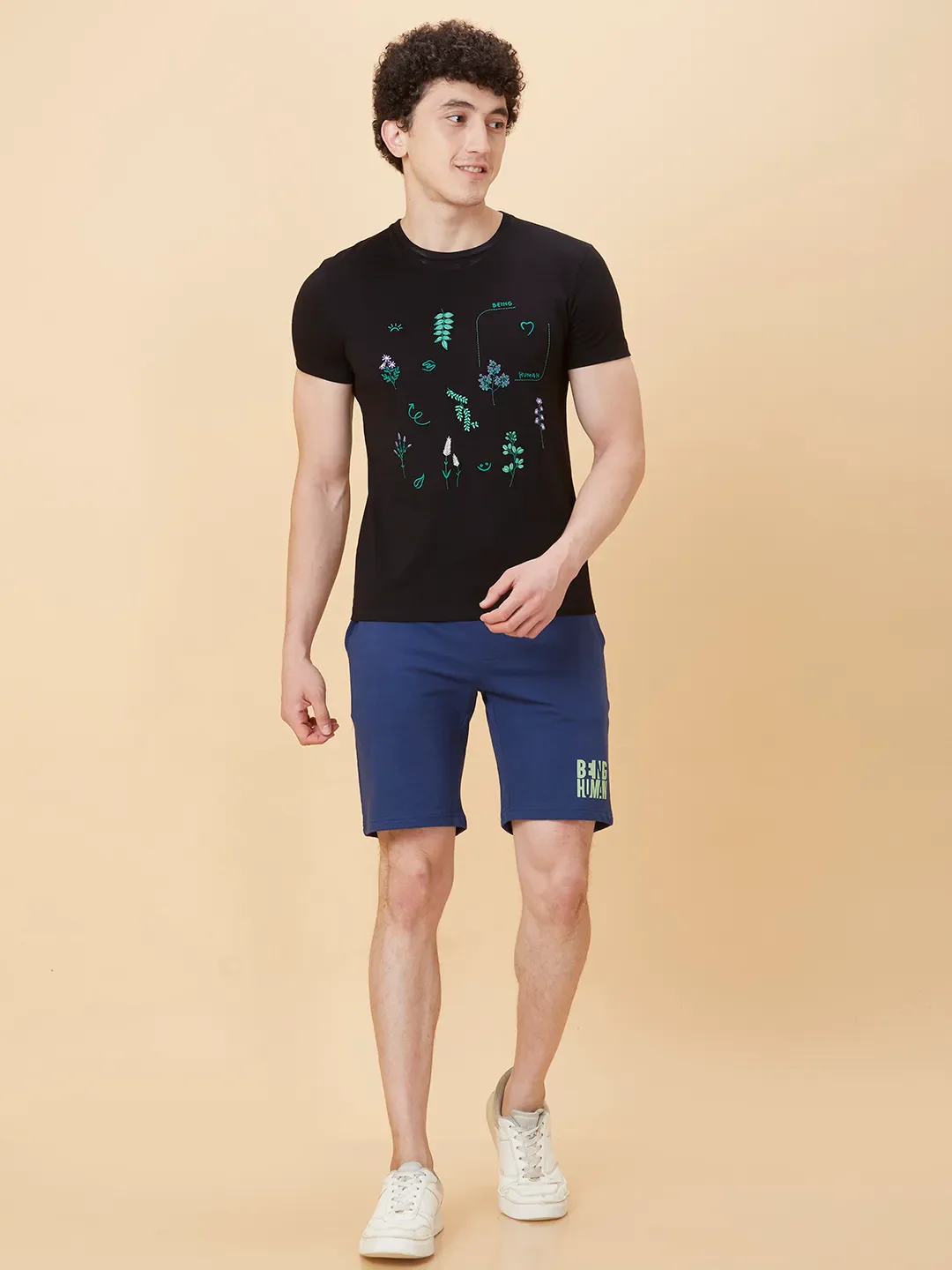 Black Regular Fit Round Neck Men's T-Shirt by Being Human Clothing - Image 2