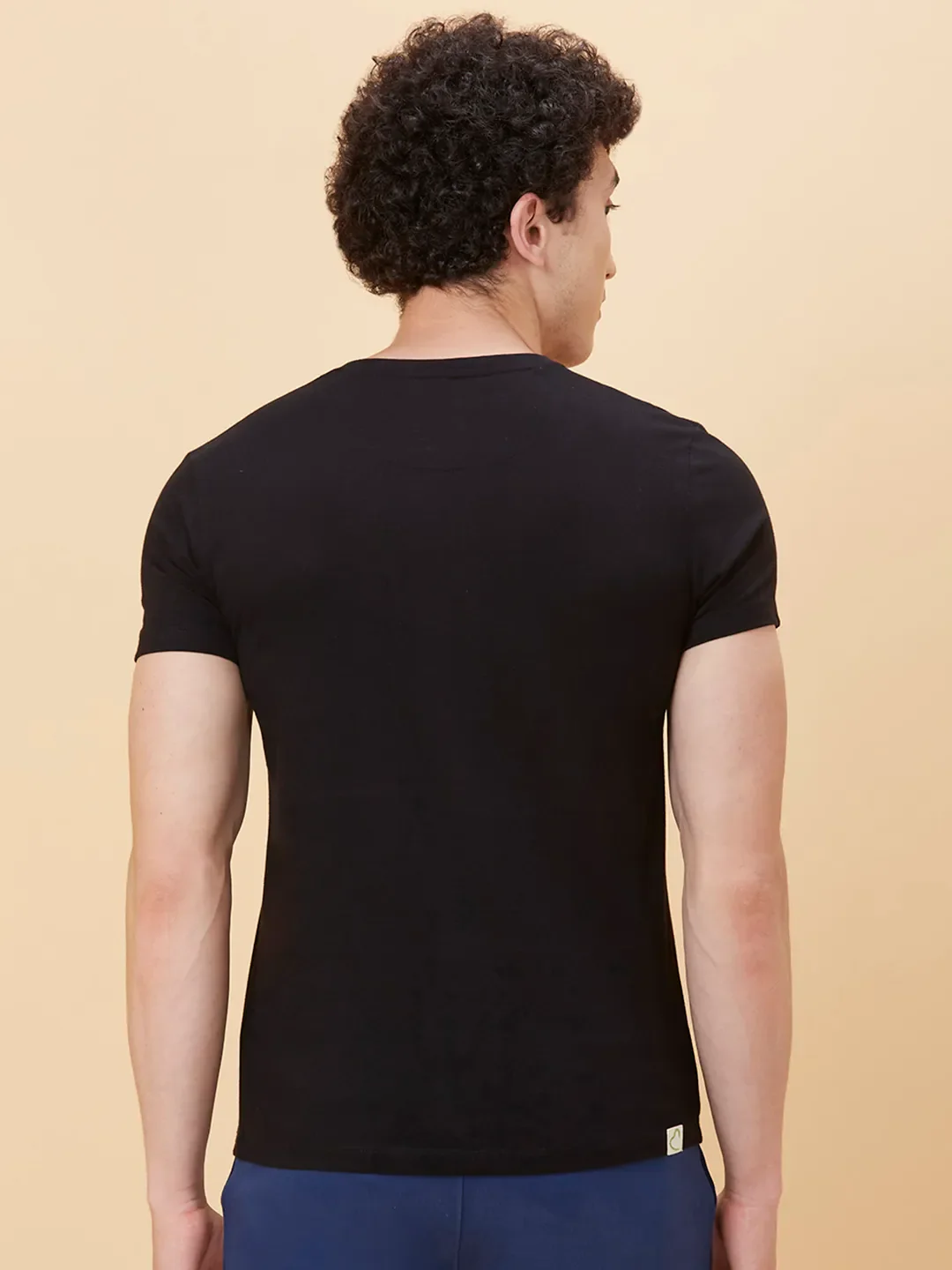 Black Regular Fit Round Neck Men's T-Shirt by Being Human Clothing - Image 3