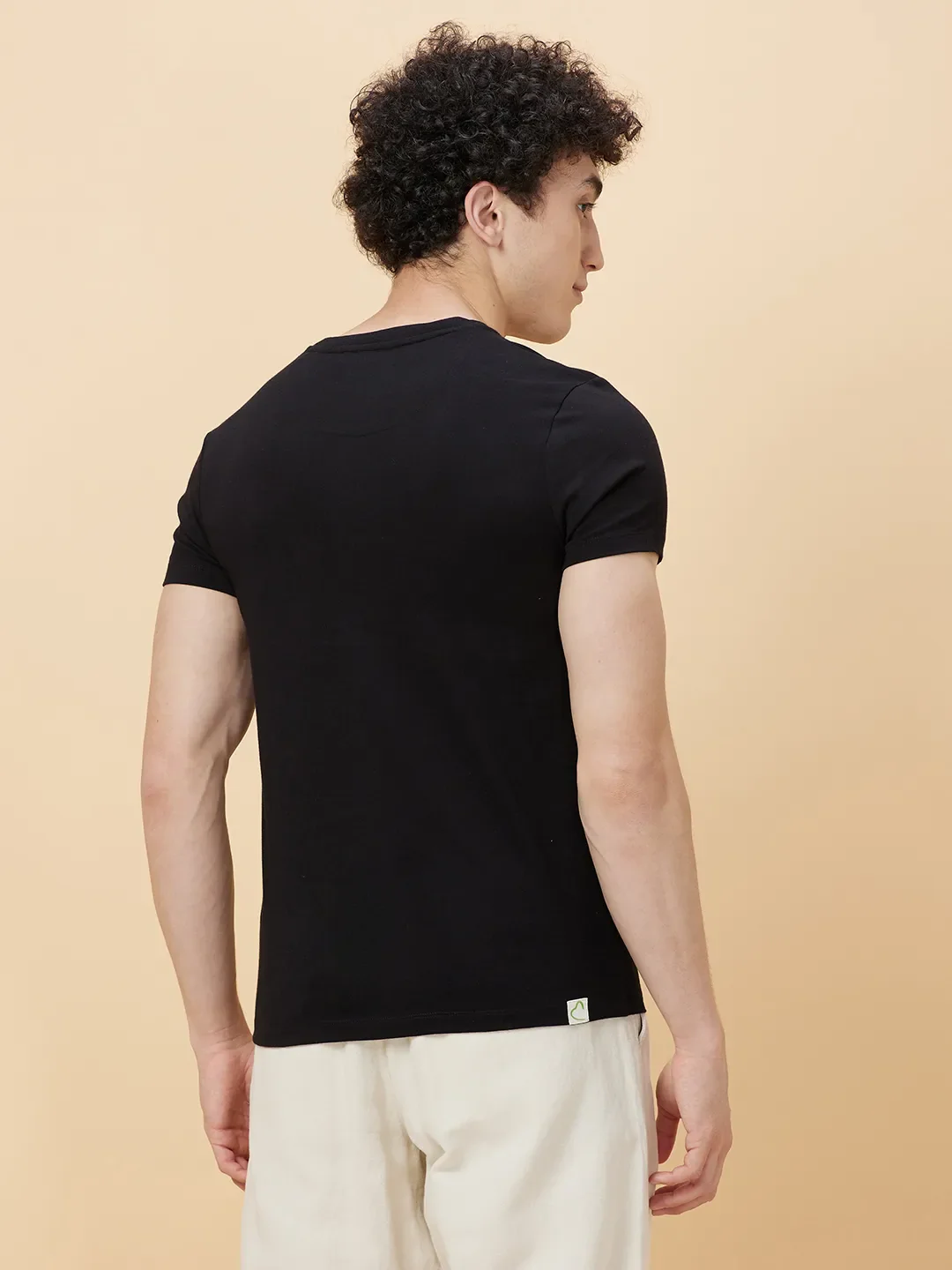 Black Regular Fit Round Neck Men's T-Shirt by Being Human Clothing - Image 4
