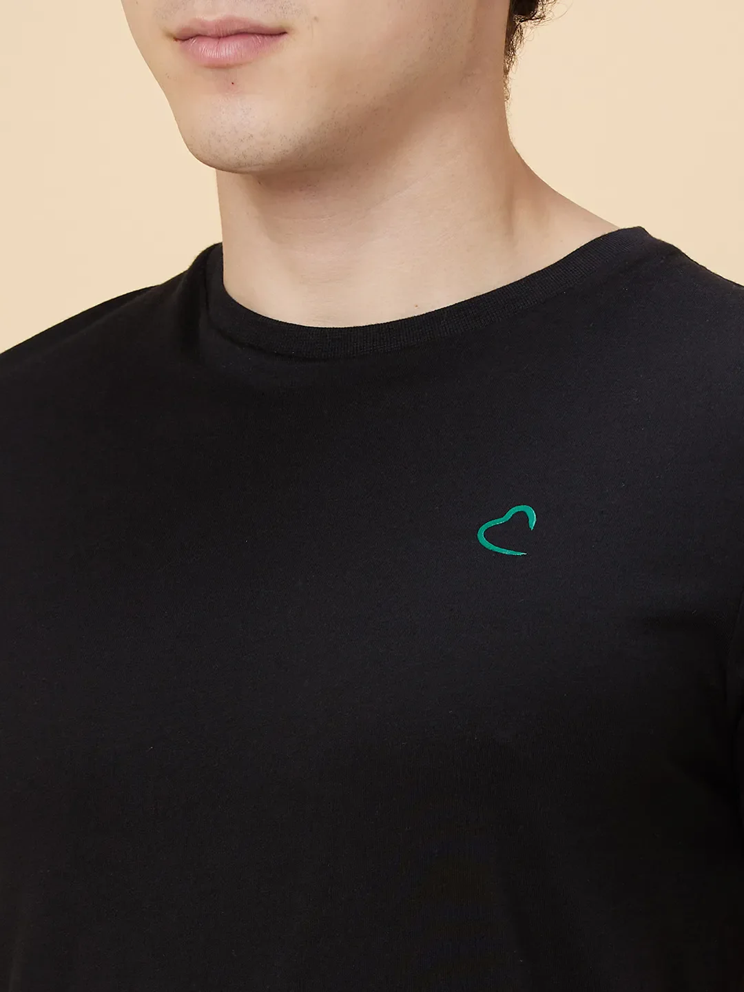 Black Regular Fit Round Neck Men's T-Shirt by Being Human Clothing - Image 5