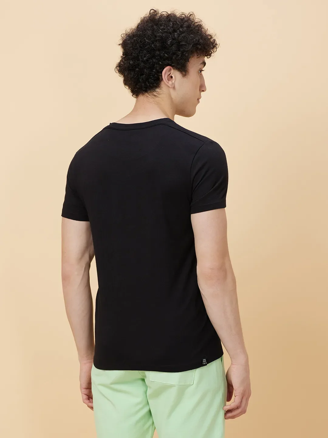 Black Regular Fit Round Neck Men's T-Shirt by Being Human Clothing - Image 4