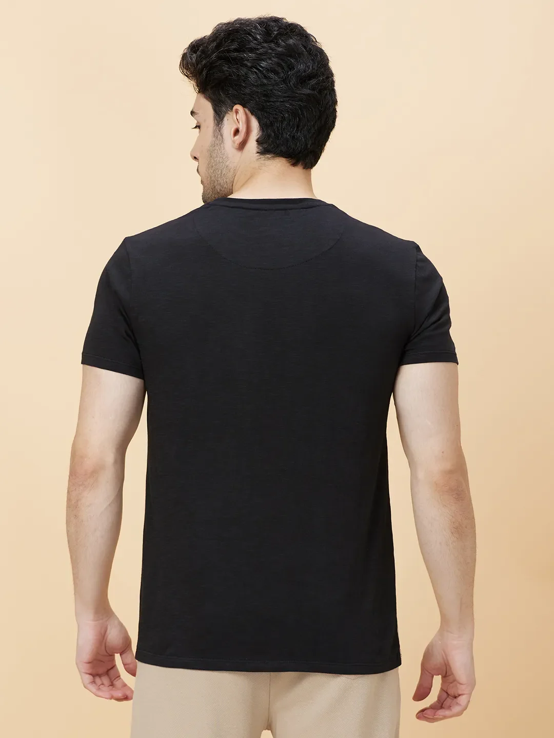 Black Regular Fit Men's Short Sleeves T-Shirt by Being Human Clothing - Image 5