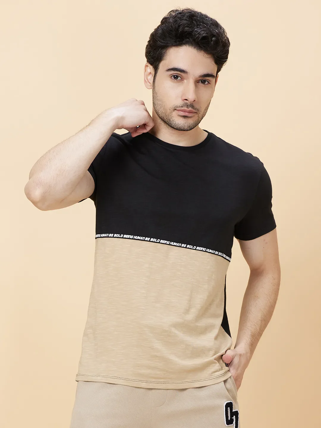 Black Regular Fit Men's Short Sleeves T-Shirt by Being Human Clothing - Image 6