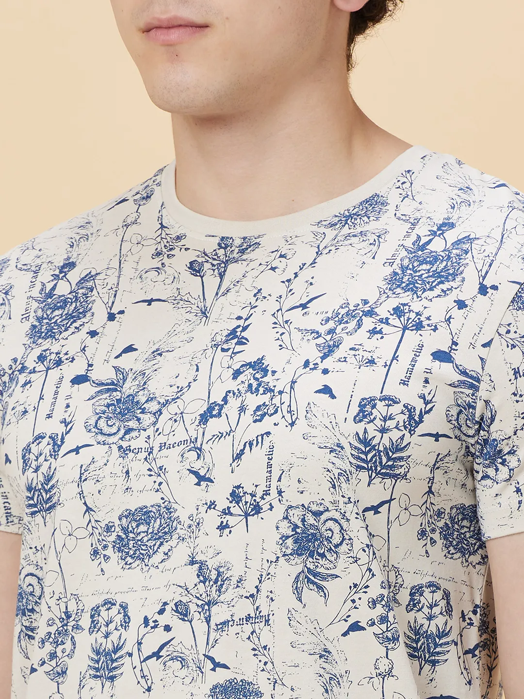 Chalk Regular Fit Round Neck Men's T-Shirt by Being Human Clothing - Image 5