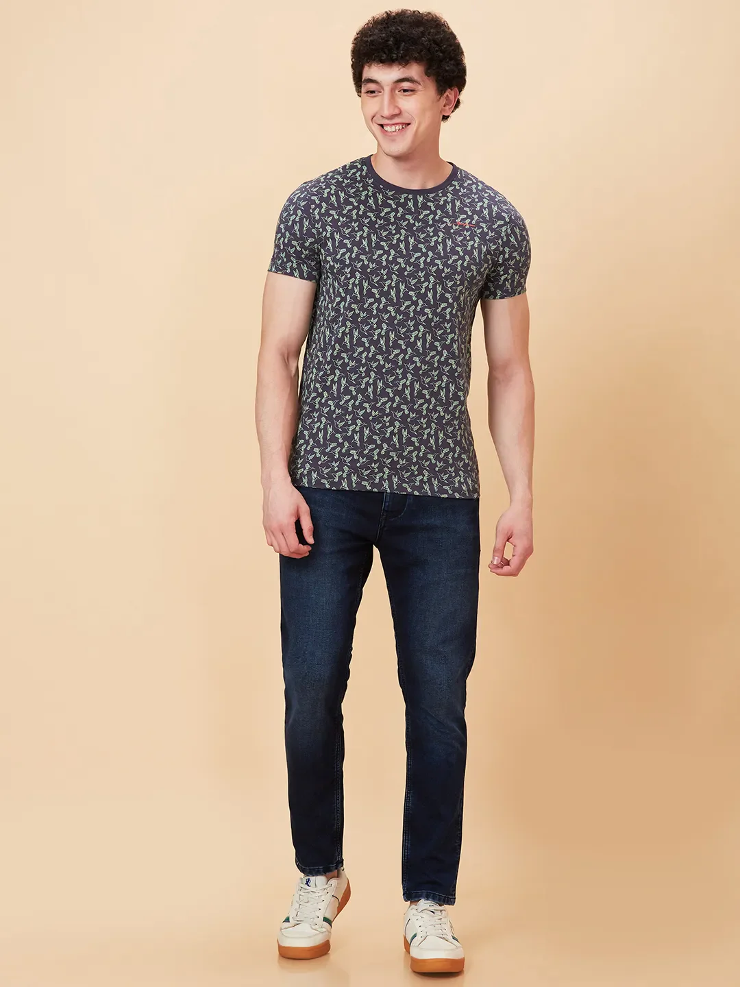 Charcoal Regular Fit Round Neck Men's T-Shirt by Being Human Clothing - Image 2