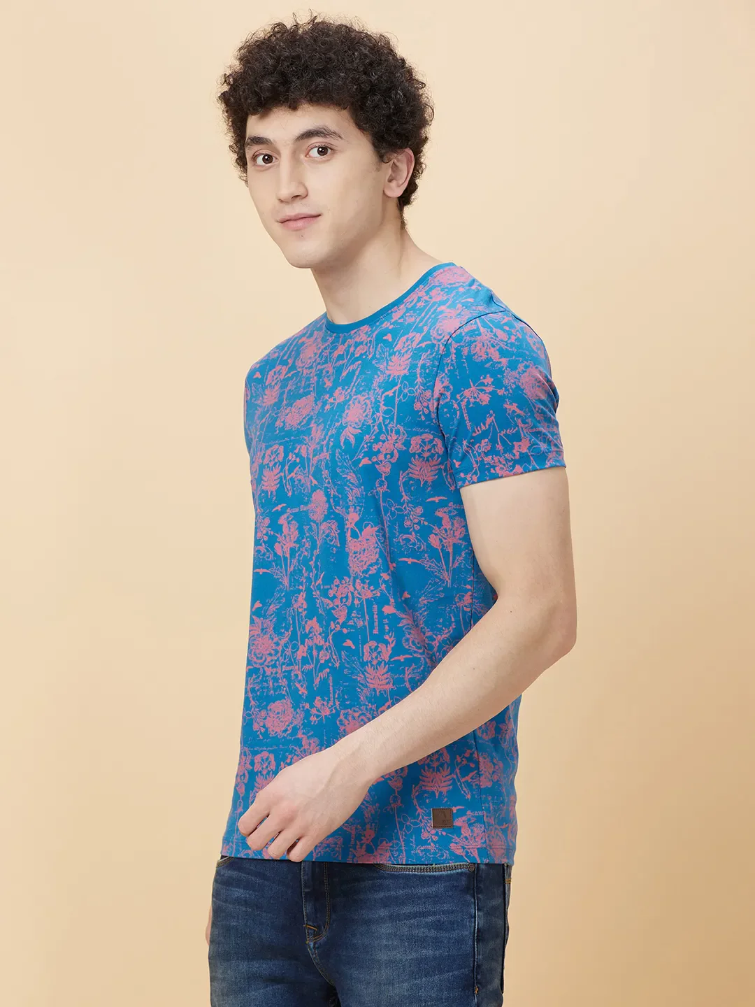 Deep Ocean Regular Fit Round Neck Men's T-Shirt by Being Human Clothing - Image 4
