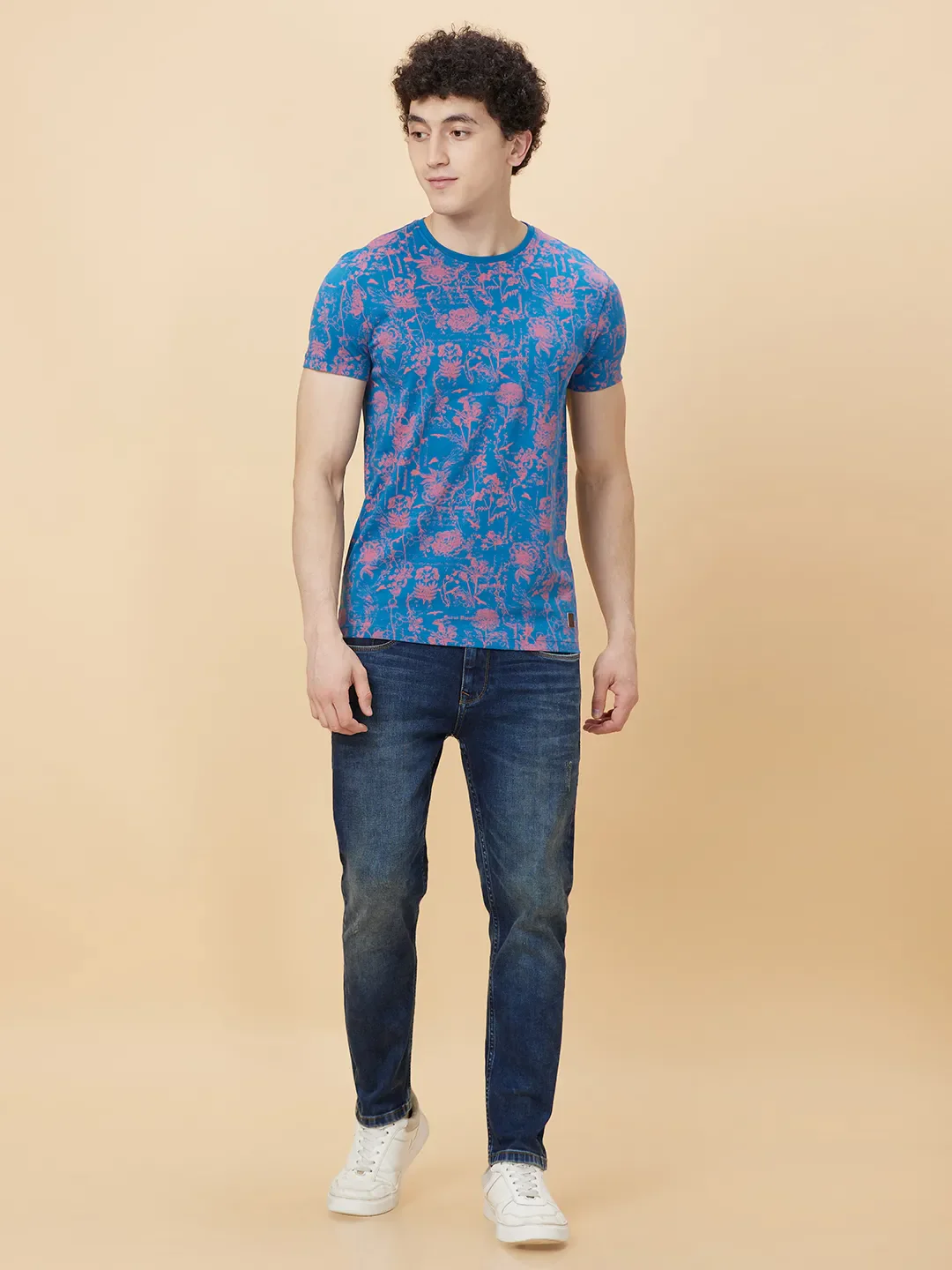 Deep Ocean Regular Fit Round Neck Men's T-Shirt by Being Human Clothing - Image 5