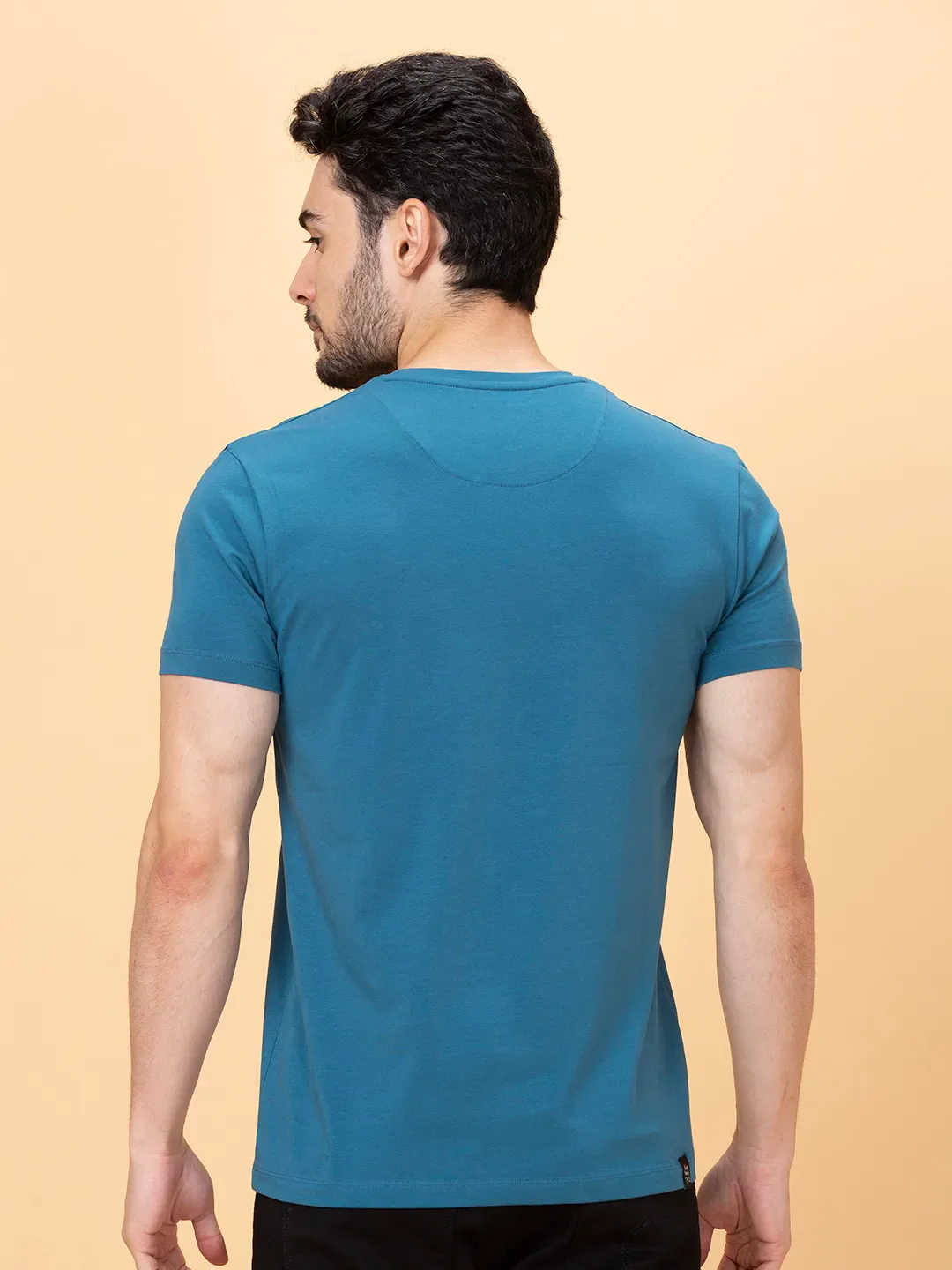 Deep Ocean Regular Fit Round Neck Men's T-Shirt by Being Human Clothing - Image 3