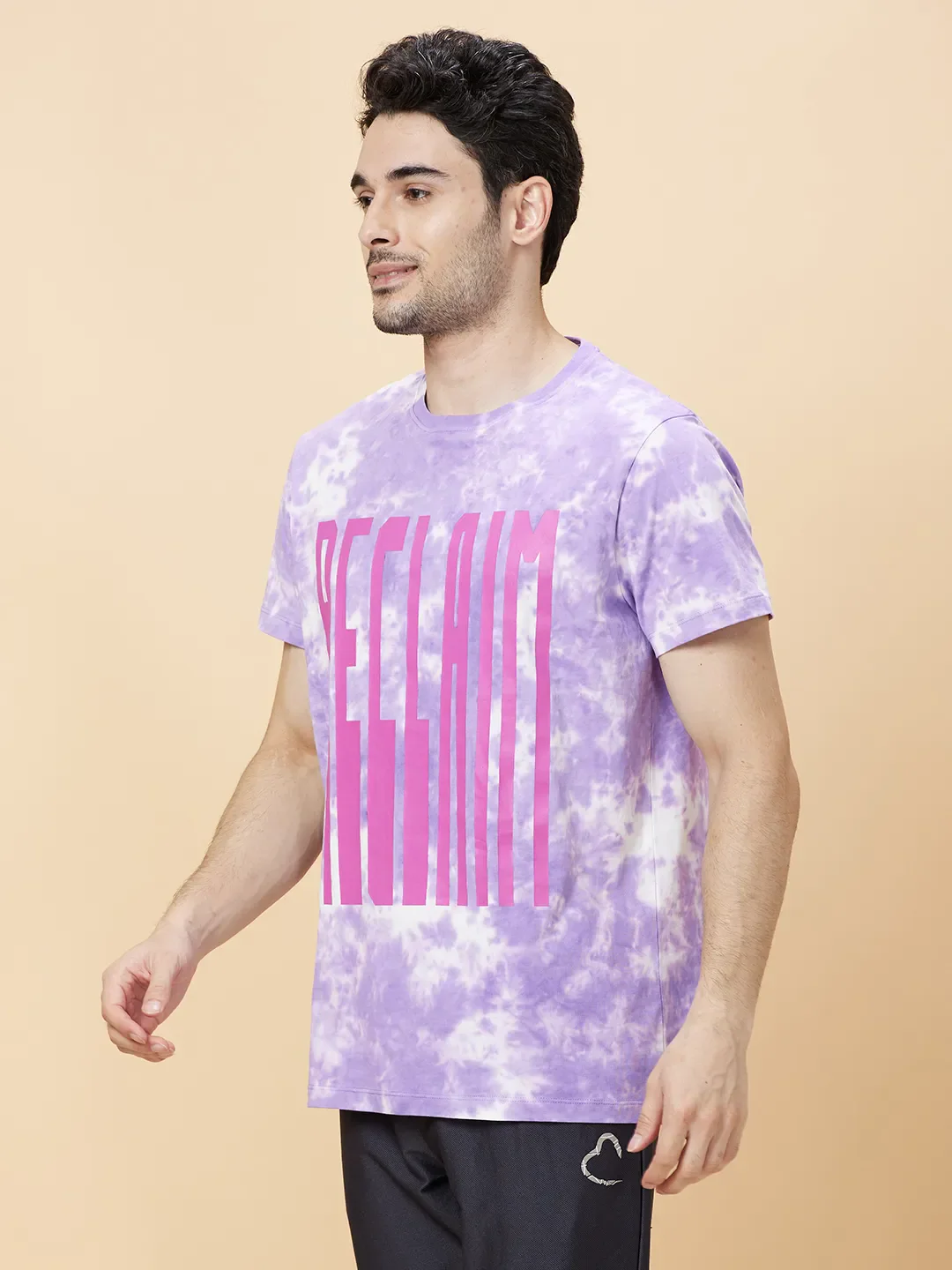 Digital Lavender Regular Fit Round Neck Men's T-Shirt by Being Human Clothing - Image 3