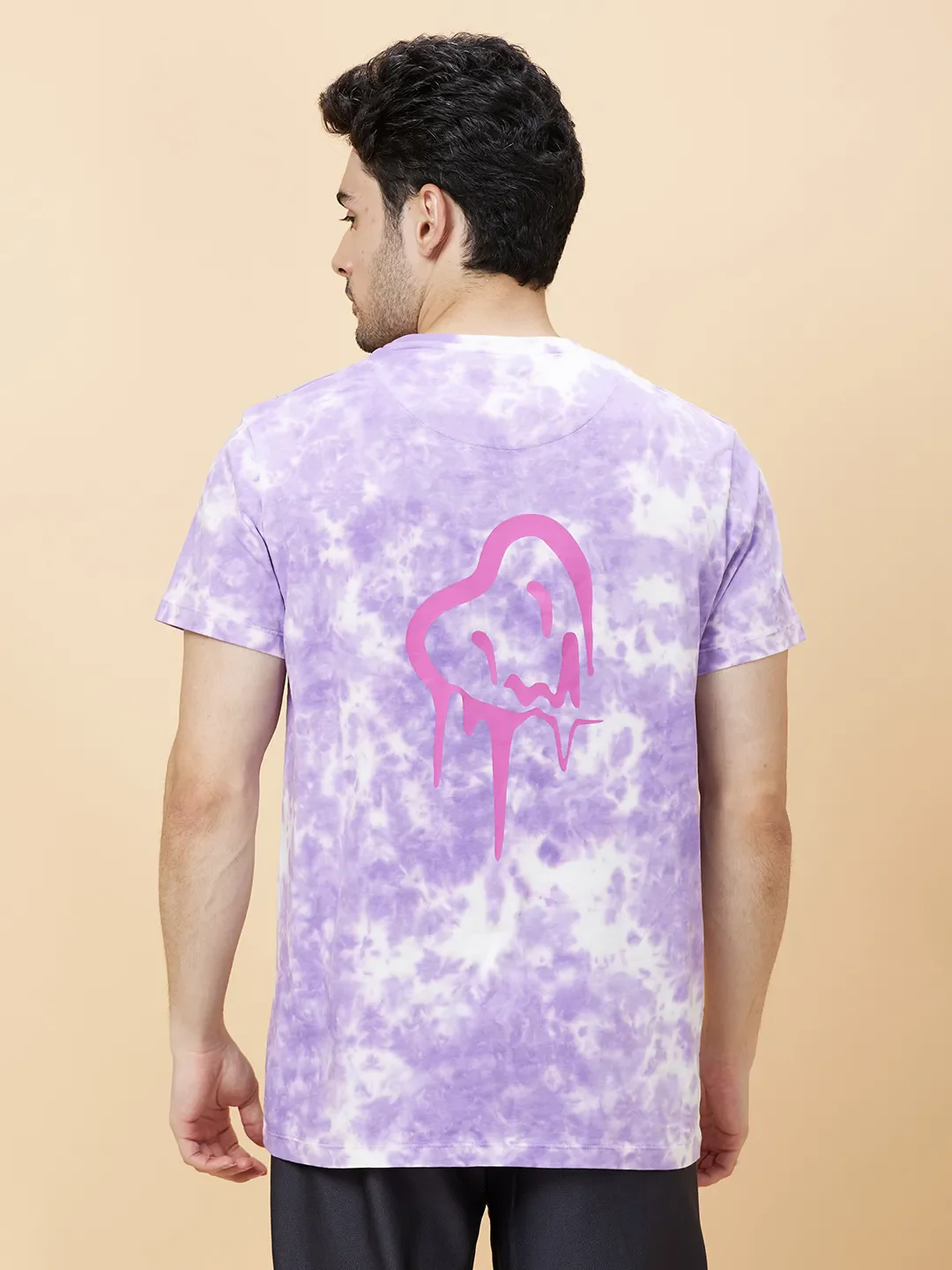 Digital Lavender Regular Fit Round Neck Men's T-Shirt by Being Human Clothing - Image 4