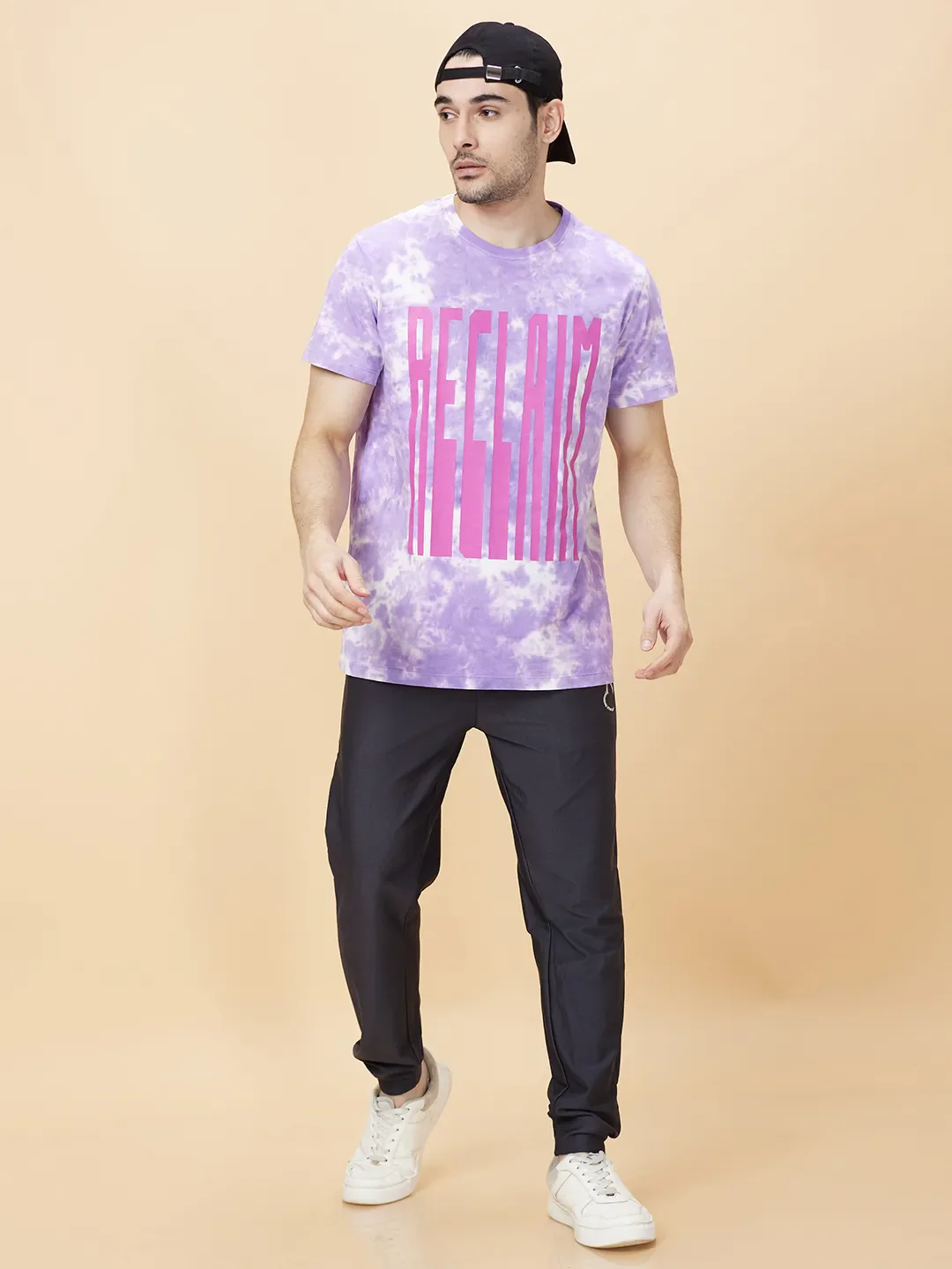 Digital Lavender Regular Fit Round Neck Men's T-Shirt by Being Human Clothing - Image 6