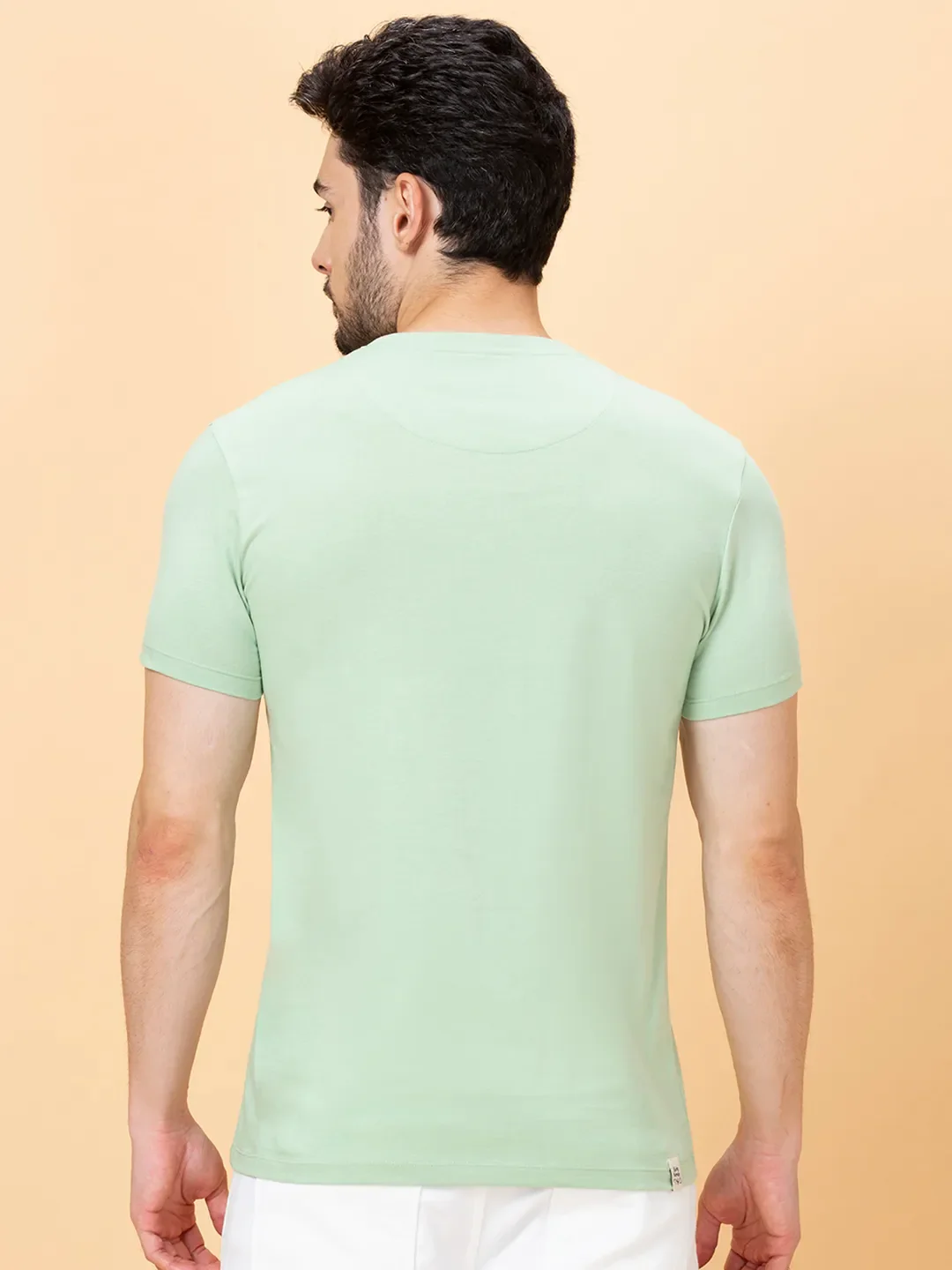 Green Foam Regular Fit Round Neck Men's T-Shirt by Being Human Clothing - Image 3